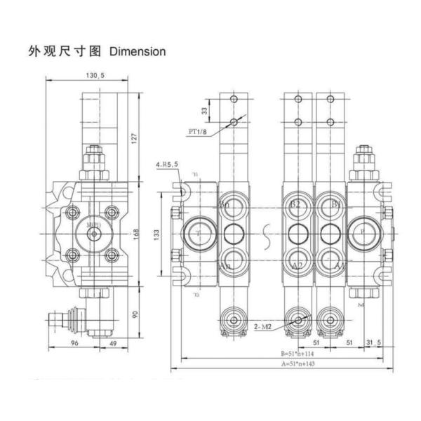 Dcv 200 6 Levers Manual Control Hydraulic Directional Control Valve Max Pressure 350 Bar