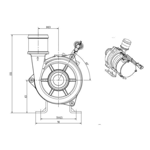 Комбинированный городской автобусный охлаждающий насос воды 24В 250Вт JP-BL43-200 Электрический насос воды 2800LPH Поток 16 м голова