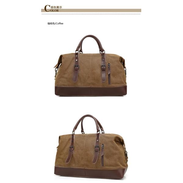 Training Luggage Bags Oversized Waterproof Canvas Genuine Leather Weekend Bag Brown