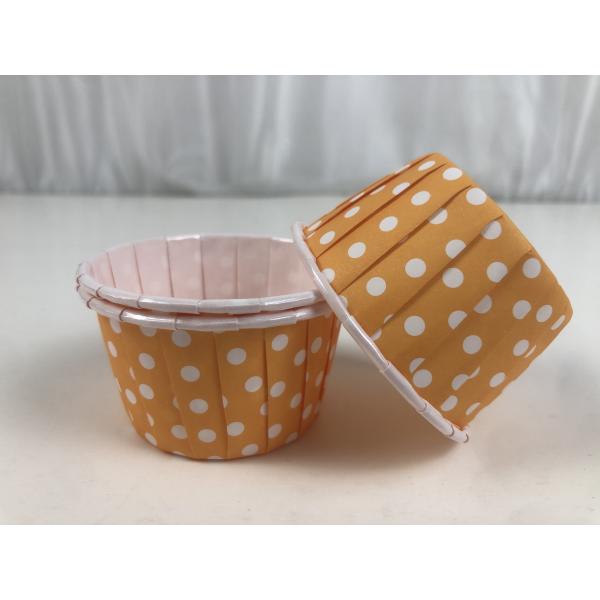 Food Grade Paper Rolled Rim Dot Muffin Cake Cups Height 4cm