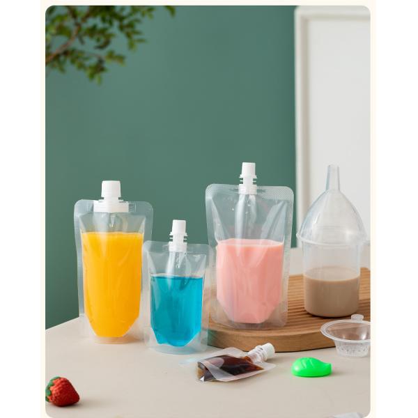 Transparent disposable finished product bag suction bag milk tea yogurt soy milk traditional Chinese medicine liquid packaging bag self-supporting beverage bag
