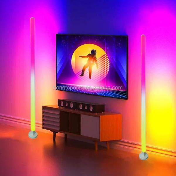 Adjustable RGB Smart-Controlled Corner Lamp for Holiday Decoration in Simple Design