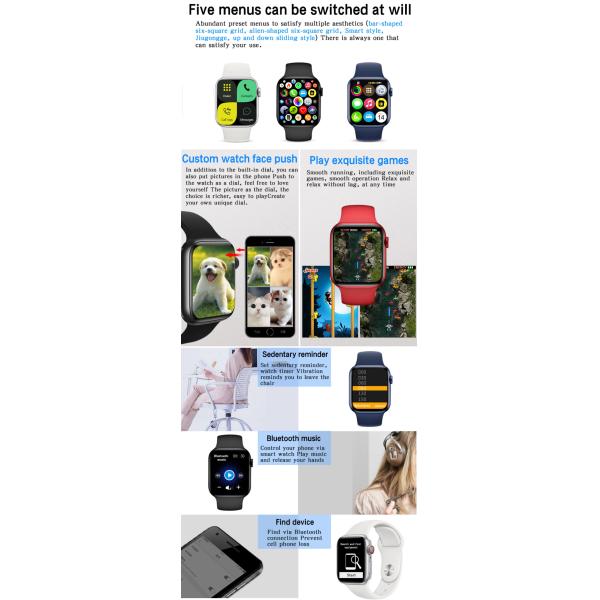 Silica Gel  1.75 Inch Touch Screen Smartwatch 170mAh Rechargeable