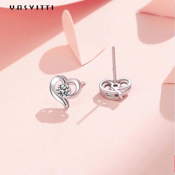 стержень белые 925 ODM серег стержня сердца 2.87g 0.39in стерлинговый серебряный стерлинговый серебряный