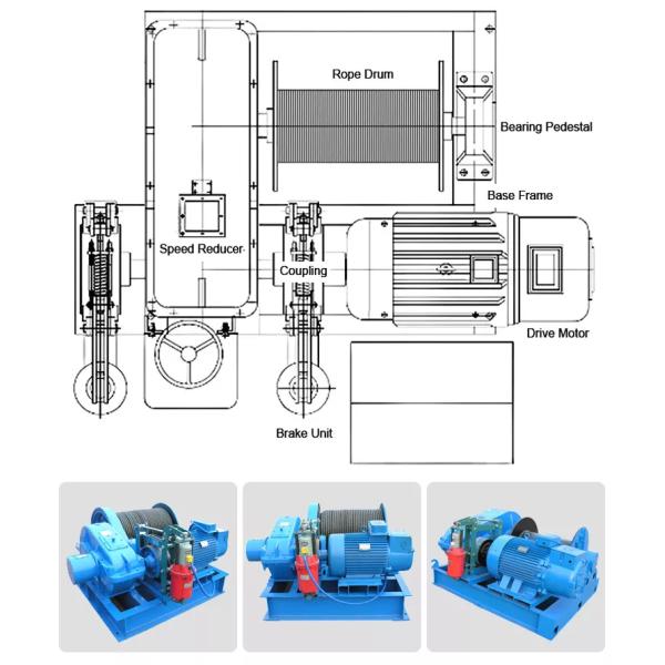JK Electric Pulling Electric Wire Rope Winch Machine 2500lbs 15m / Min