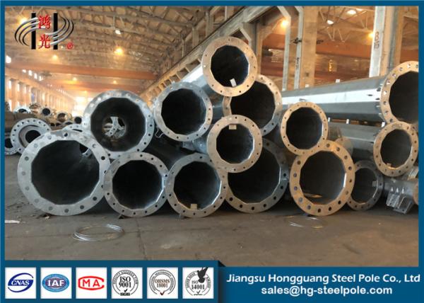 Direct Buried Galvanized Steel Pole , Transmission Lines Steel Power Pole