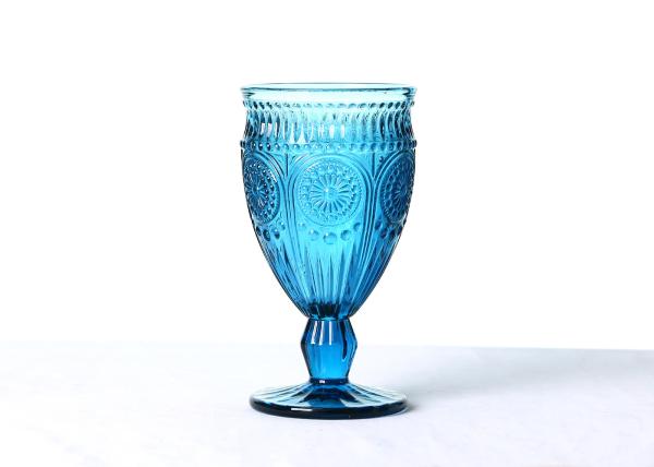 Embossed Vintage Crystal Highball Glasses 340ml Leakageless