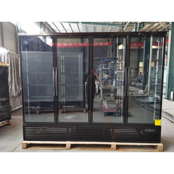 Enfriador de bebidas vertical para exhibición de refrigerador de 4 puertas de vidrio de descongelación automática