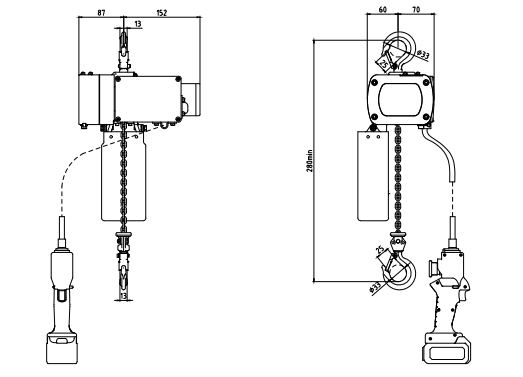электрический подъемник 2 тонны перезаряжаемый LI аккумулятор электрический цепной подъемник