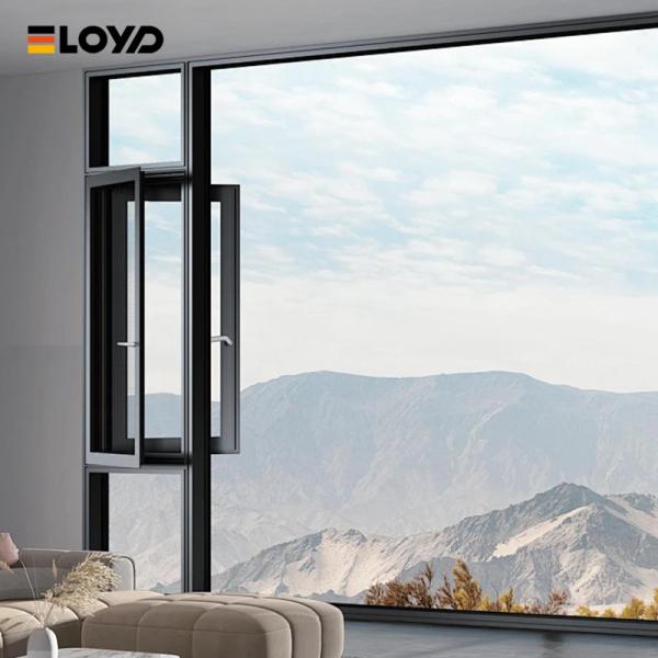 Standard européen insonorisé double vitrage en aluminium incliné tourner fenêtres Design moderne
