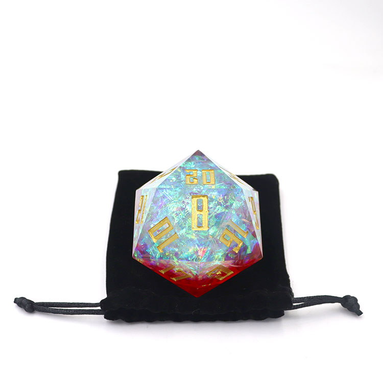 Customized Size Resin Material 20 Sided Dice with Customized Logo for DND Games