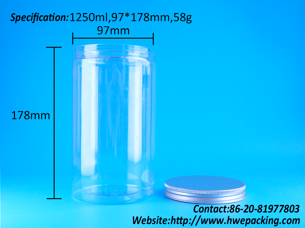 Clear Leak Proof Millet Cranberry Cookies Shelled Melon Seed Round PET Jars Screw Caps