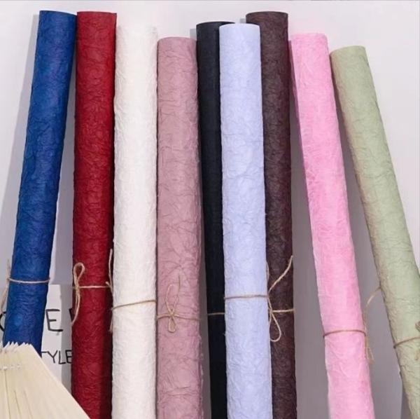 DIY Pleated Flower Wrapping Paper in Many Colors Handmade Stone Texture Inner Lining Paper Perfect for Valentine's Day