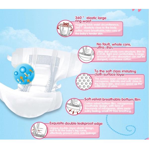 S M L XL Blue ADL Layer Eco Friendly Disposable Baby Nappies