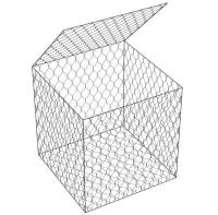 1x1x1m Galvanisée fil de fer Mesh métallique Cage Murs de pierre avec simple tissage de pierre Cage Net Gabion panier