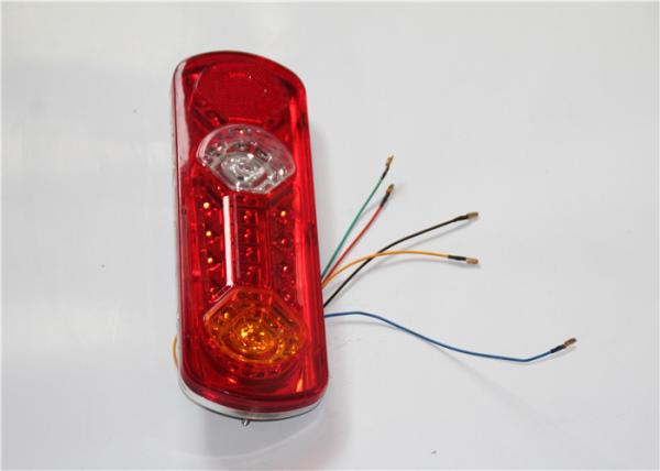 Oval Red Color LED Motorcycle Tail Lights PC+ABS Material Long Life Span