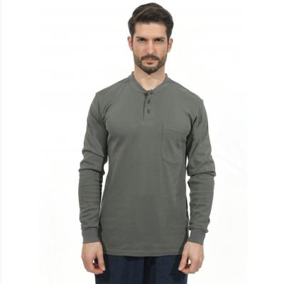Camisas longas da luva de Cotton Flame Resistant do soldador com botões CAT2