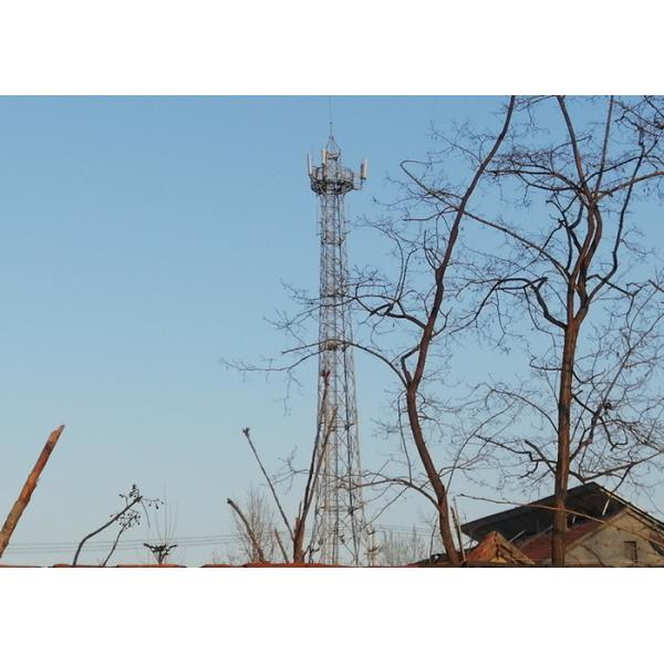 Radio Wifi Antenna Mobile Cell Tower 20m Height ASTM A123 Galvanization Standards