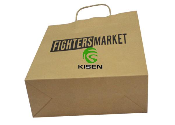 Pantone Twisted Handle Paper Bags , Automatic Machine Made Brown Kraft Paper Bags