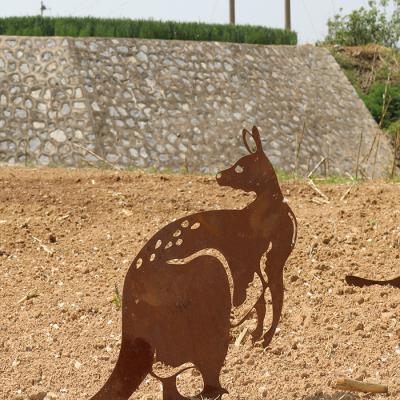 Opossum Shape Corten Steel Garden Metal Decorations With Low Maintenance