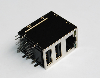 RJ45 connector+USB2 +LED