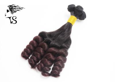 100% Brazilian Virgin Burgundy Ombre Human Hair Extensions Weft Aunty Funmi Style