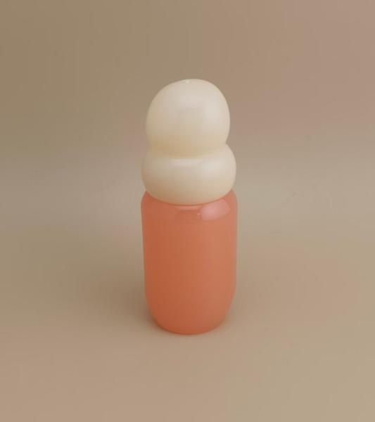 Pink Glass Bottle with Ricewhite Cap for Girls' Perfume