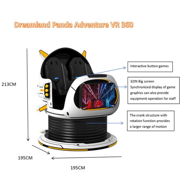 Customize Immersive Entertainment Experience 9D VR Panda Adventure Virtual Reality Game Machine VR 360 Game Machine with US PLUG CPU 10100F/8GB Memory/H510M Motherboard