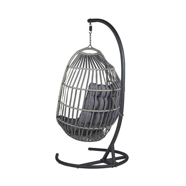 Collapsible Patio Garden Rattan Hammock Egg Hanging Chair Swing with Stand in Qingdao