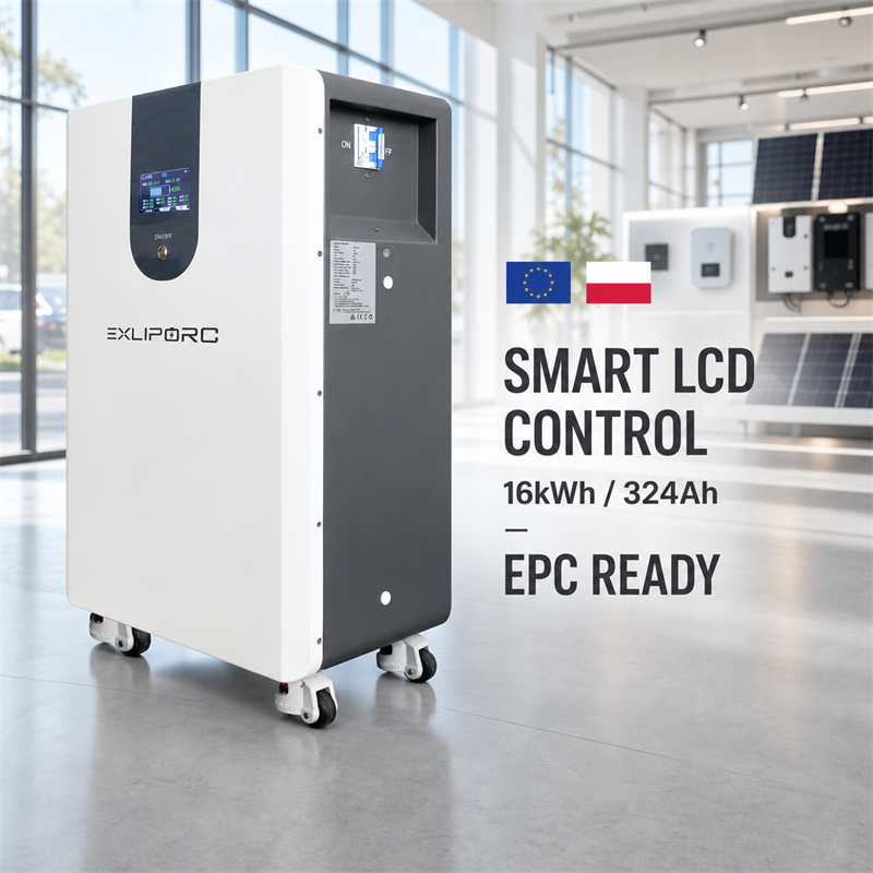 EXLIPORC 16kWh 51.2V 314Ah LiFePO4 Home Energy Storage Battery with Smart APP