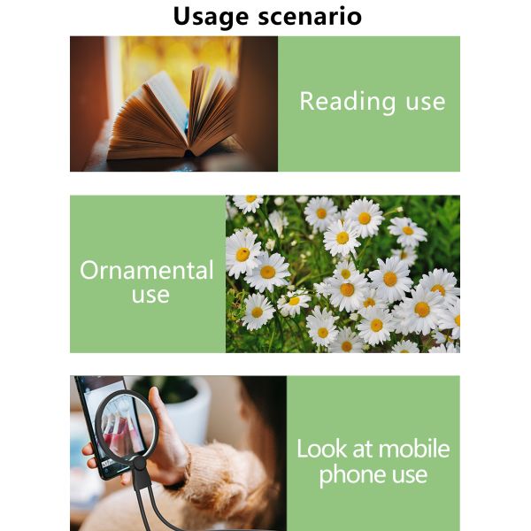 Hands-Free Neck Magnifier with 130 mm Large Bright LED Light for Seniors & Low Vision Flexible for  Sewing Reading Light