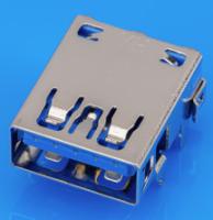 Contacto de revestimento em ouro USB 3.0 Conector 90° DIP Receptacle de aço inoxidável