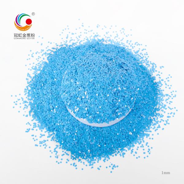 1mm Bulk Blue Eco Friendly PET Solvent Resistance Glitter Chunky Round For Crafts