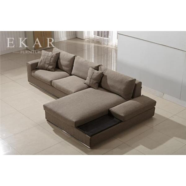 High End Modern Home Furniture Sectional L Shaped Fabric Couch Living Room Sofa