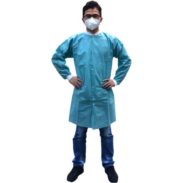 Customized Unisex Waterproof Non Woven Disposable White Lab Coats