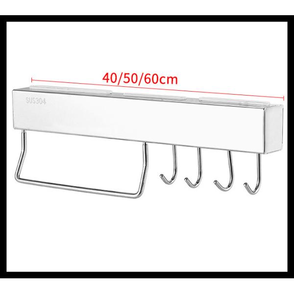 304 Stainless Steel Knife Holder , Wall Mount Knife Block With Silver Mirror Polishing