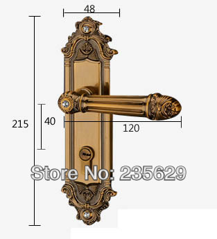 Interior Door Lock, European style mortise lock for timber door,Antique Brass finish lock