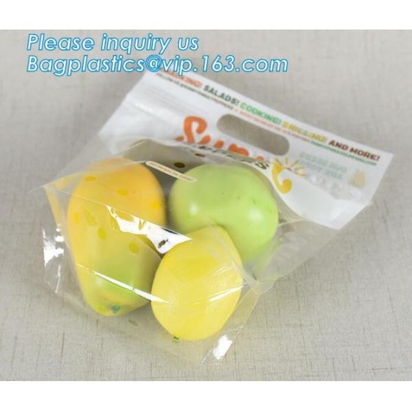 Fresh Vegetables Packaging Plastic Bag, Fresh Fruit & Vegetable Packaging Plastic Fruit Bag with Handle, breathable opp