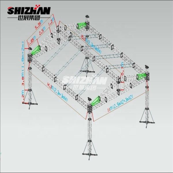 Outdoor Easy Assembly 	Aluminium Lighting Truss Portable Event Square Led lightweight lighting truss