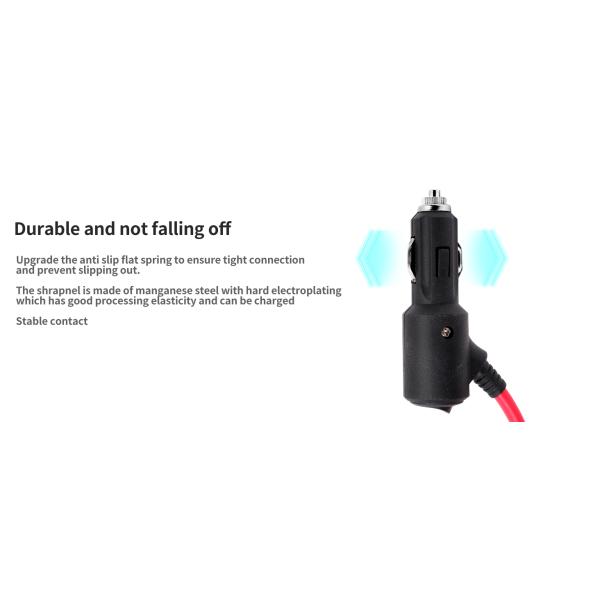 Car Cigarette Lighter Plug Socket Power Adapter Cable with Nylon Fiber Cover Material