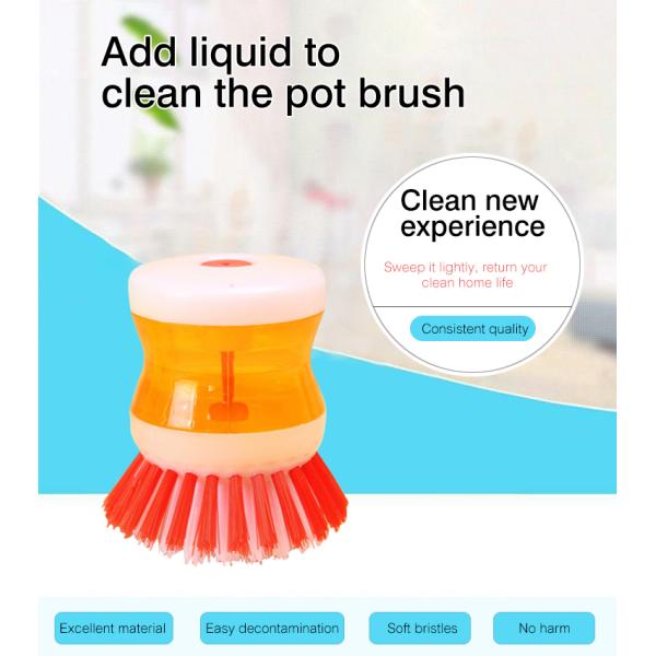 Kitchen Cleaning Brush with ABS Handle Soap Dispensing Plastic Dishwashing Brush