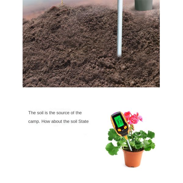 6-in-1 Digital Soil Tester Moisture/PH/Sunlight/Temperature Monitor With Backlight LCD For Plant Garden Farm