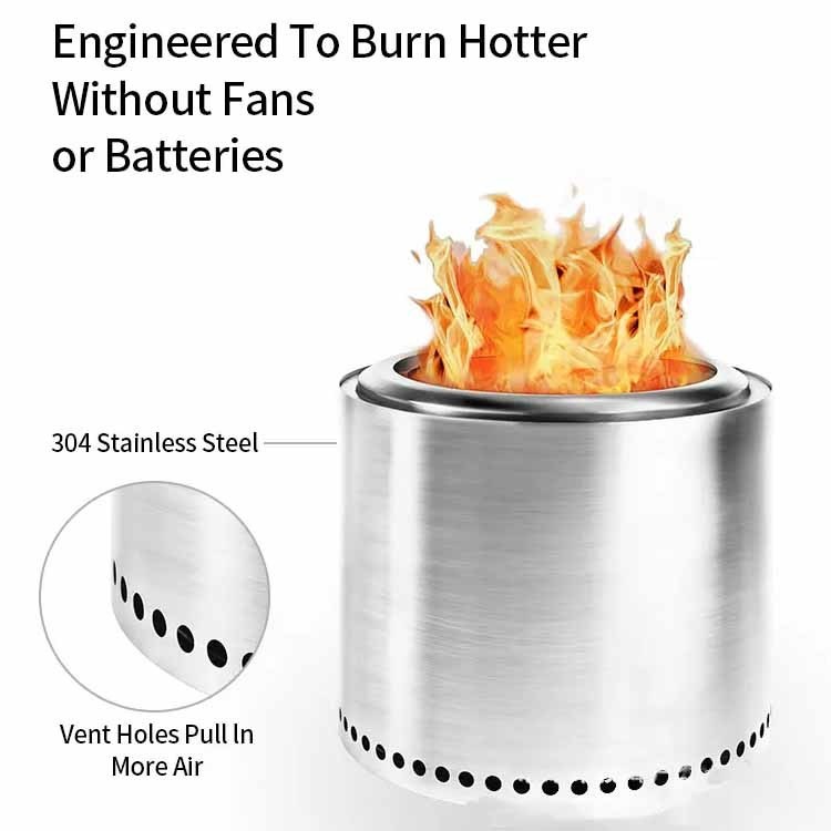 Stainless Steel Wood Burning Stove for Outdoor Camping and Hiking in Modern Style