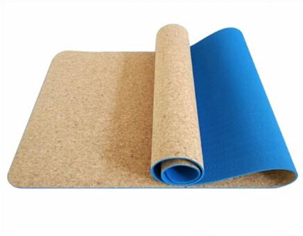 Customized Color  Popular Hot Sale Custom Logo Eco Friendly TPE Cork Yoga Mat for Wholesale