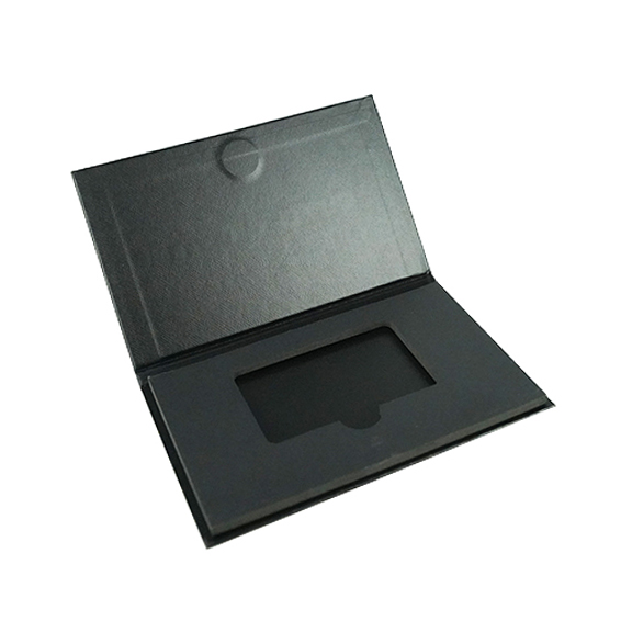 Роскошная черная бумажная карточная коробка упаковка на заказ жесткая книга деловой кредит свадьба подарочная карточка коробка