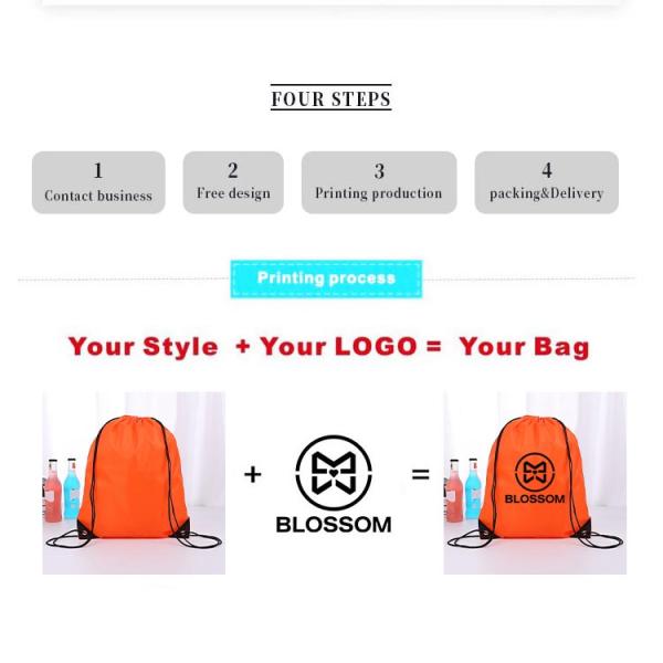 Выдвиженческий изготовленный на заказ мешок Drawstring покупок полиэстера кладет складное в мешки