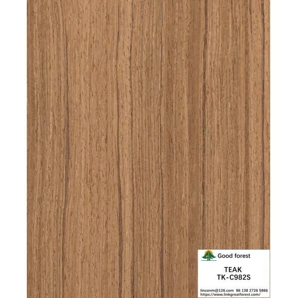 Recon Wood Veneer Of Teak Slice Cut Technics With Straight Grain For For Door Face Lengthened Size 2850mm TK-017S/236S/536S/829S/982S/5410S