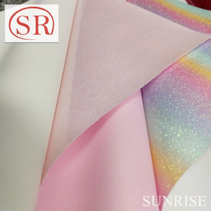 Eco-Friendly Thickness 0.8mm Mirror Laser Illusion Fur Base Leather for Notebooks and Gift Boxes and Wine Box PU Leather