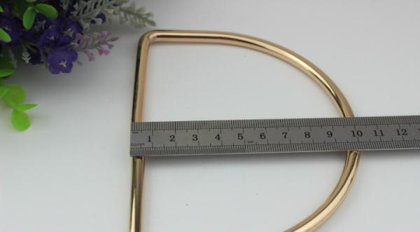 Fashion bag accessory high-grade 3 colors nickel 120 mm iron d ring metal bag handle for leather