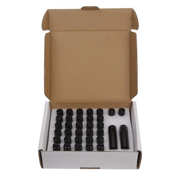 7 Spline Locking Lug Nuts Black , Carbon Steel Dodge Ram 2500 / 3500 Lug Nuts